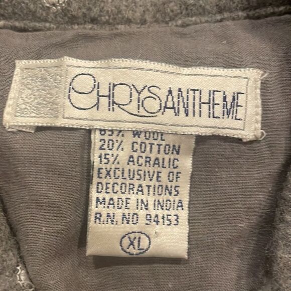 Vintage Women's gray snowman / holiday wool vest (Christmas) size XL - Picture 5 of 5